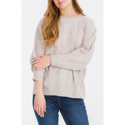 CABLE KNIT RAGLAN SLEEVE SWEATER
